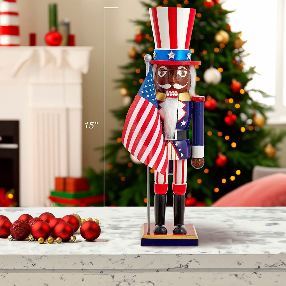 15“ Patriotic African American Nutcracker