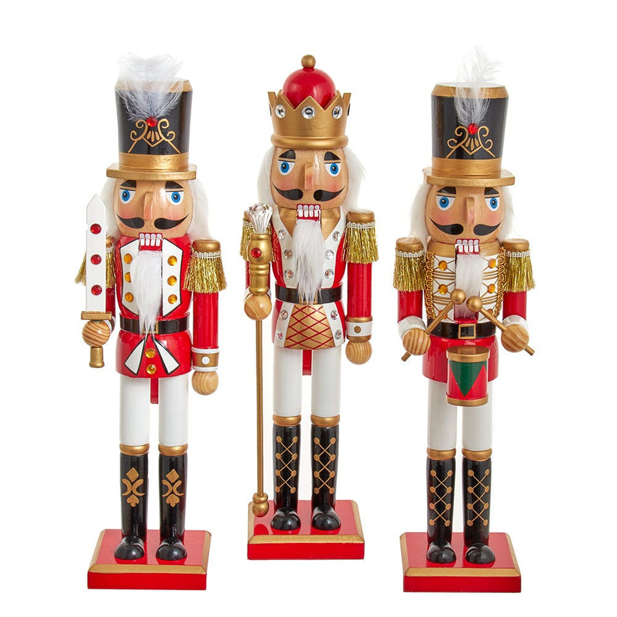 15“ Red and White Soldier and King Nutcrackers