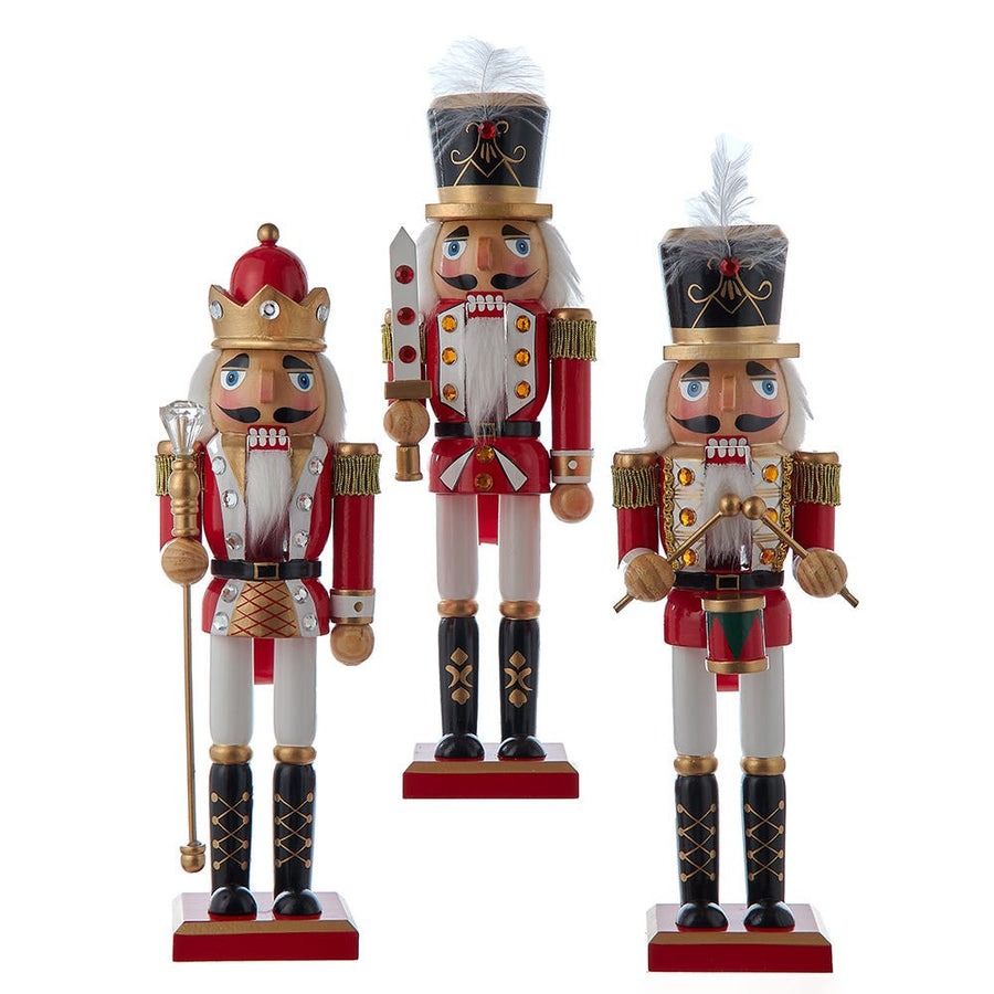12“ Red & White King & Soldier Nutcrackers