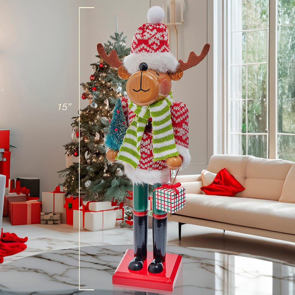 15" Reindeer Nutcracker