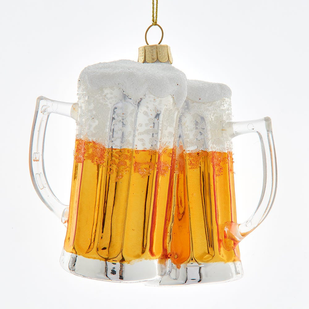 Glass “Cheers“ Beer Mug Ornament