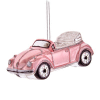 Glass Pink 60's Convertible Car Ornament