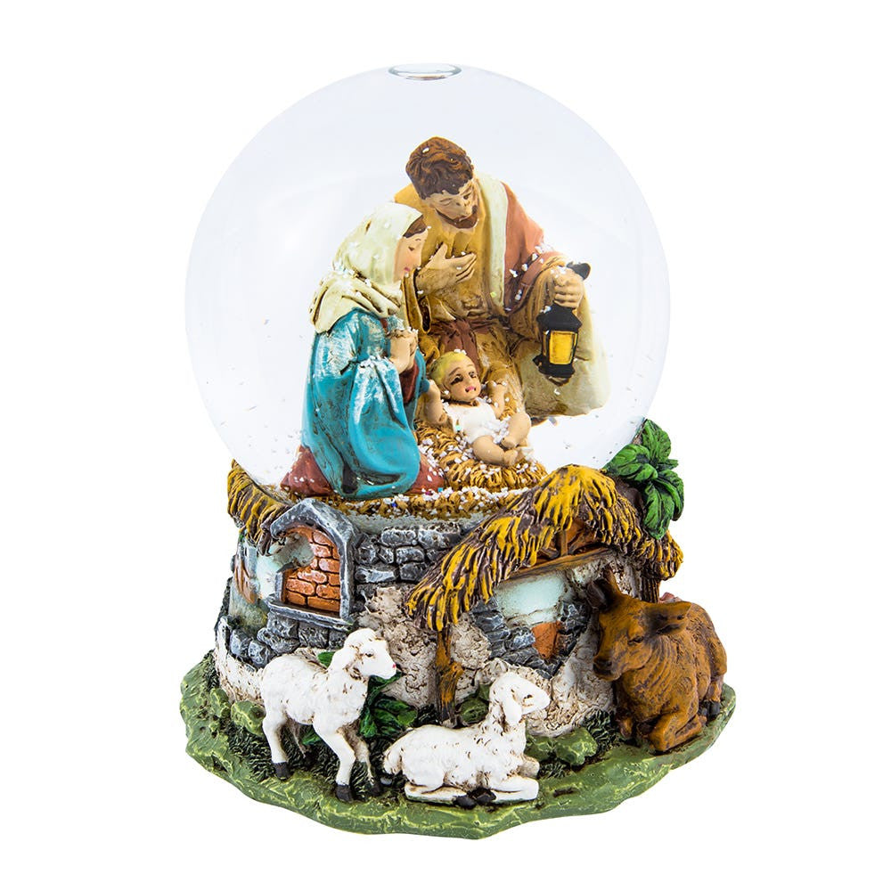 100MM Musical Holy Family Snow Globe