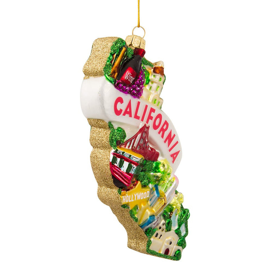 California Cityscape Glass Ornament
