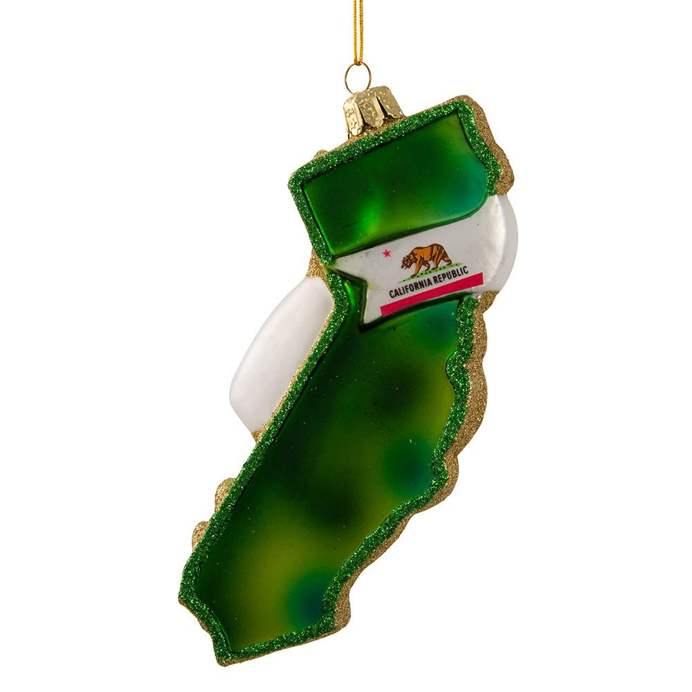 California Cityscape Glass Ornament