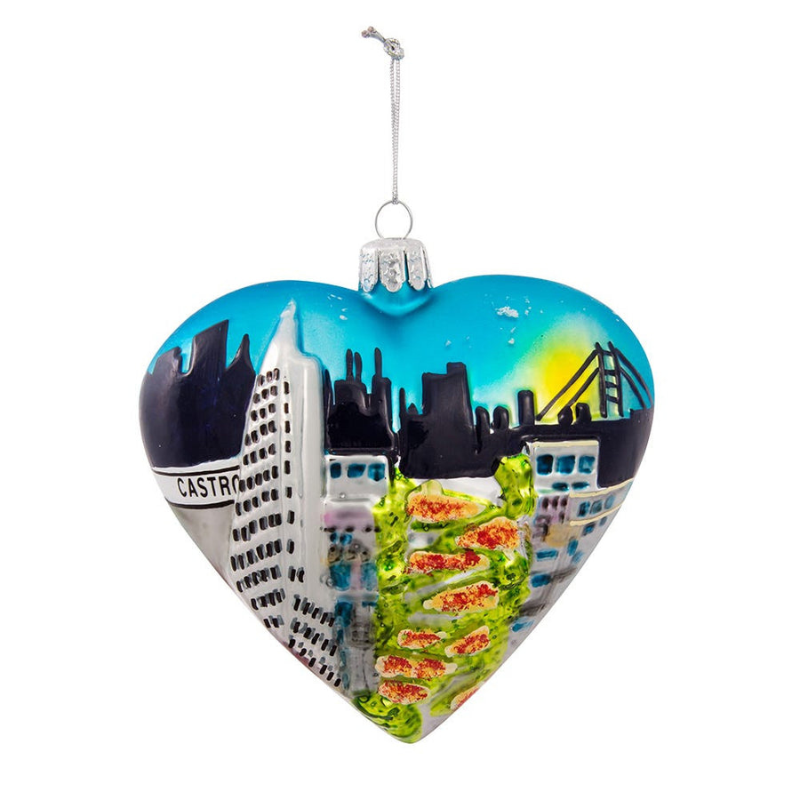San Francisco Heart Cityscape Glass Ornament