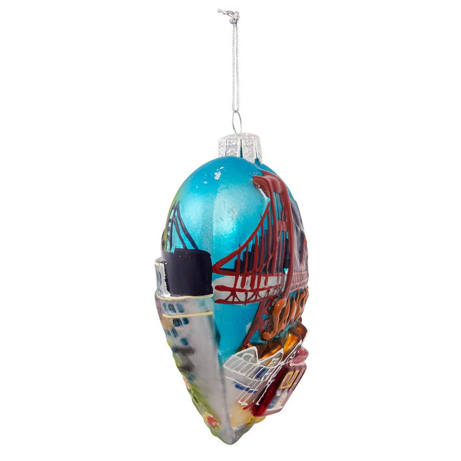 San Francisco Heart Cityscape Glass Ornament