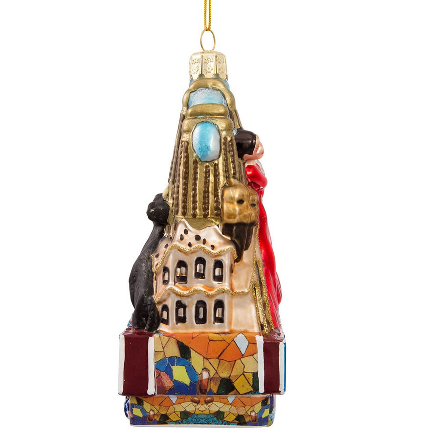 Barcelona Cityscape Glass Ornament