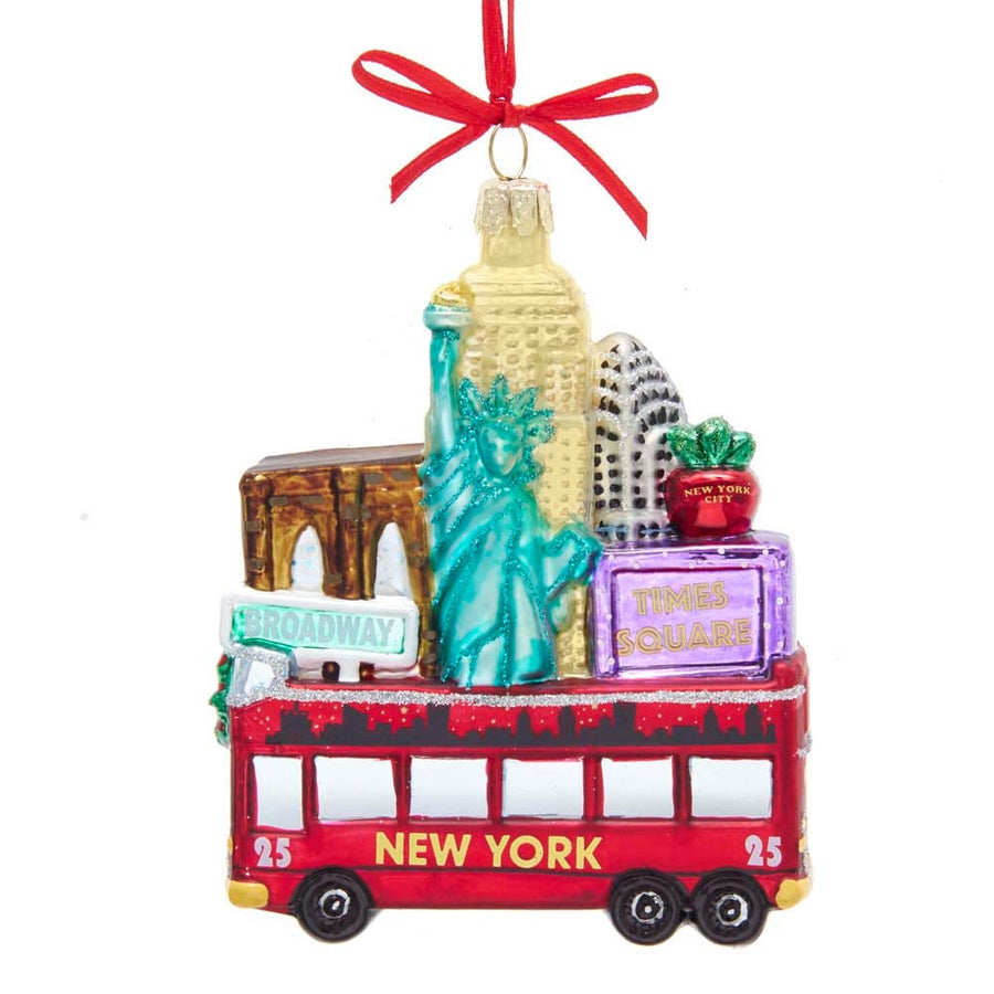 New York Cityscape Glass Ornament
