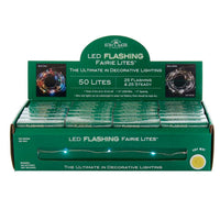 17' Battery Operated 50L Cool White LED Fairy Twinkle Silver Wire Light Set In PDQ