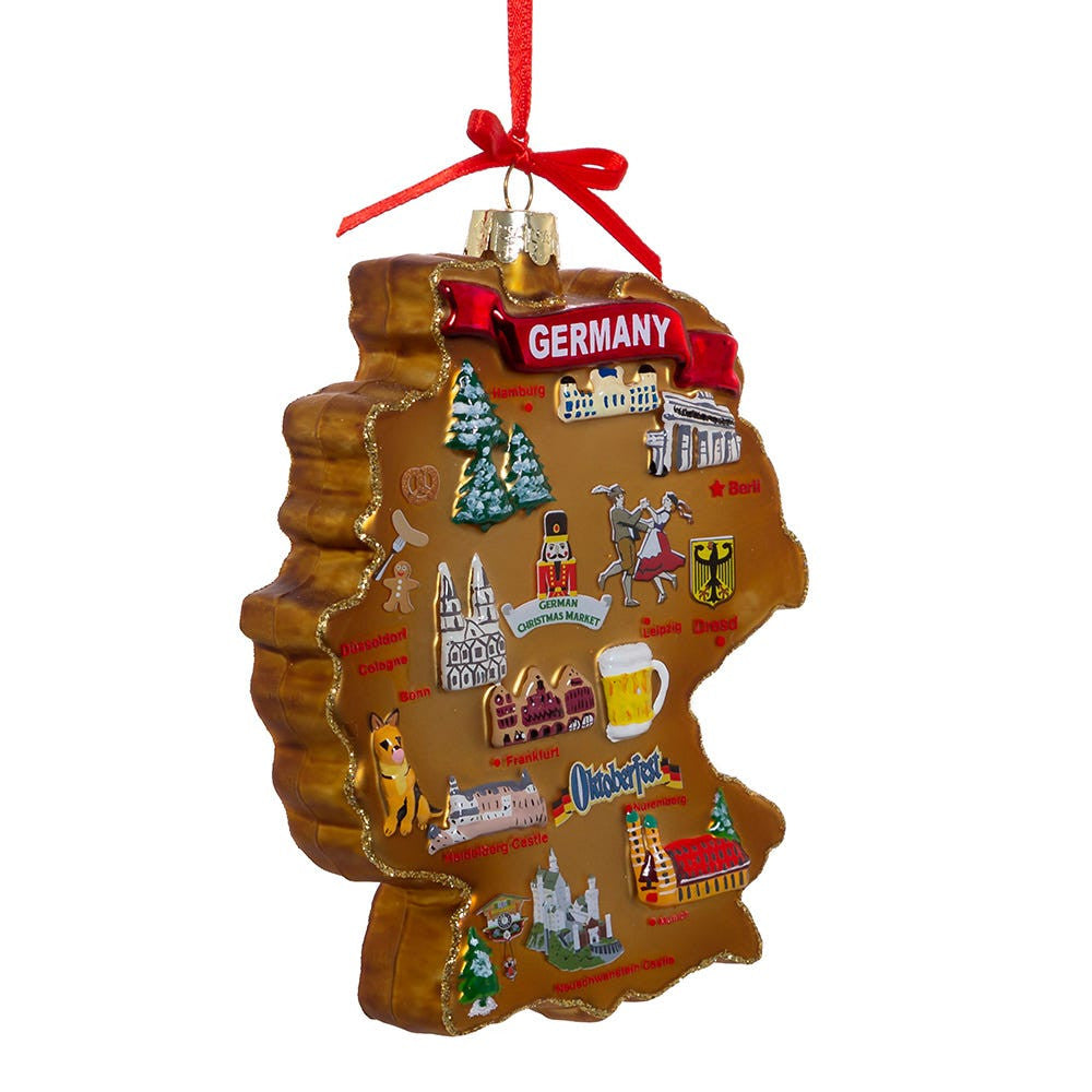 Germany Map Glass Ornament