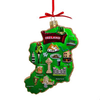 Ireland Map Glass Ornament