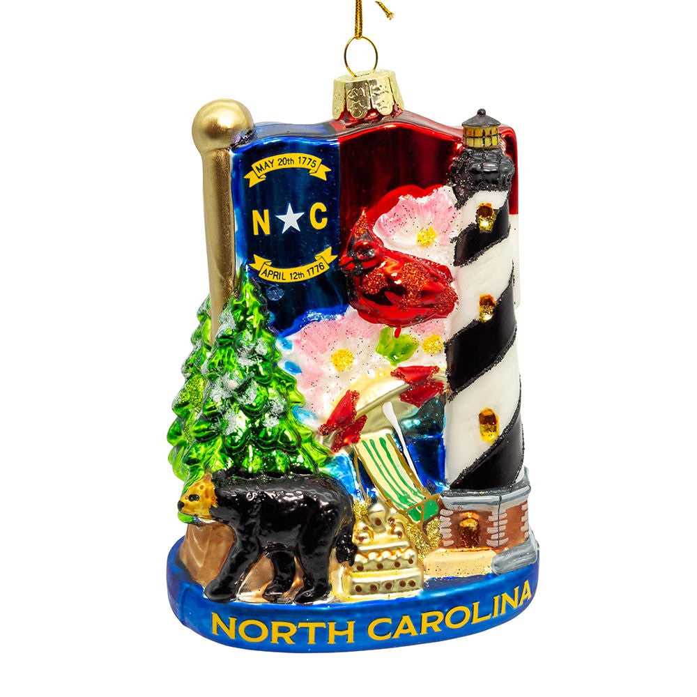 North Carolina Glass Ornament