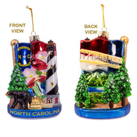 North Carolina Glass Ornament