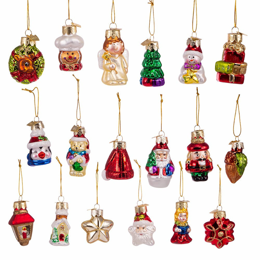 Miniature Christmas Themed Glass Ornaments