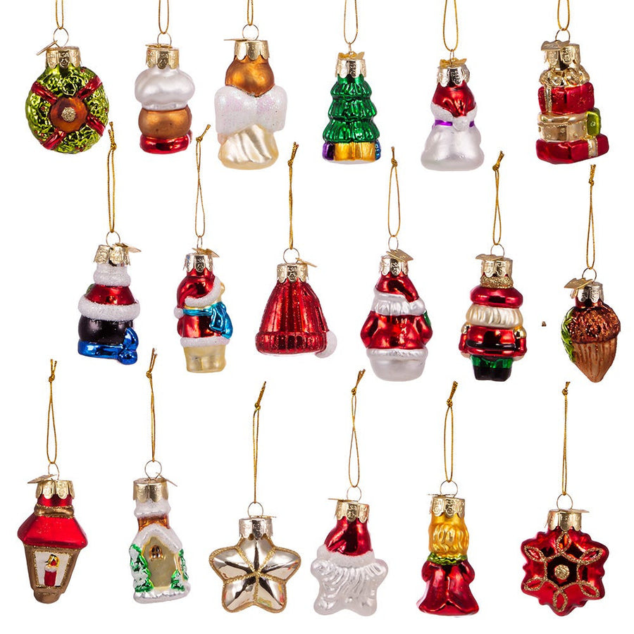 Miniature Christmas Themed Glass Ornaments