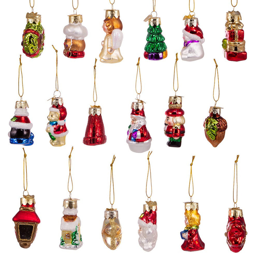 Miniature Christmas Themed Glass Ornaments