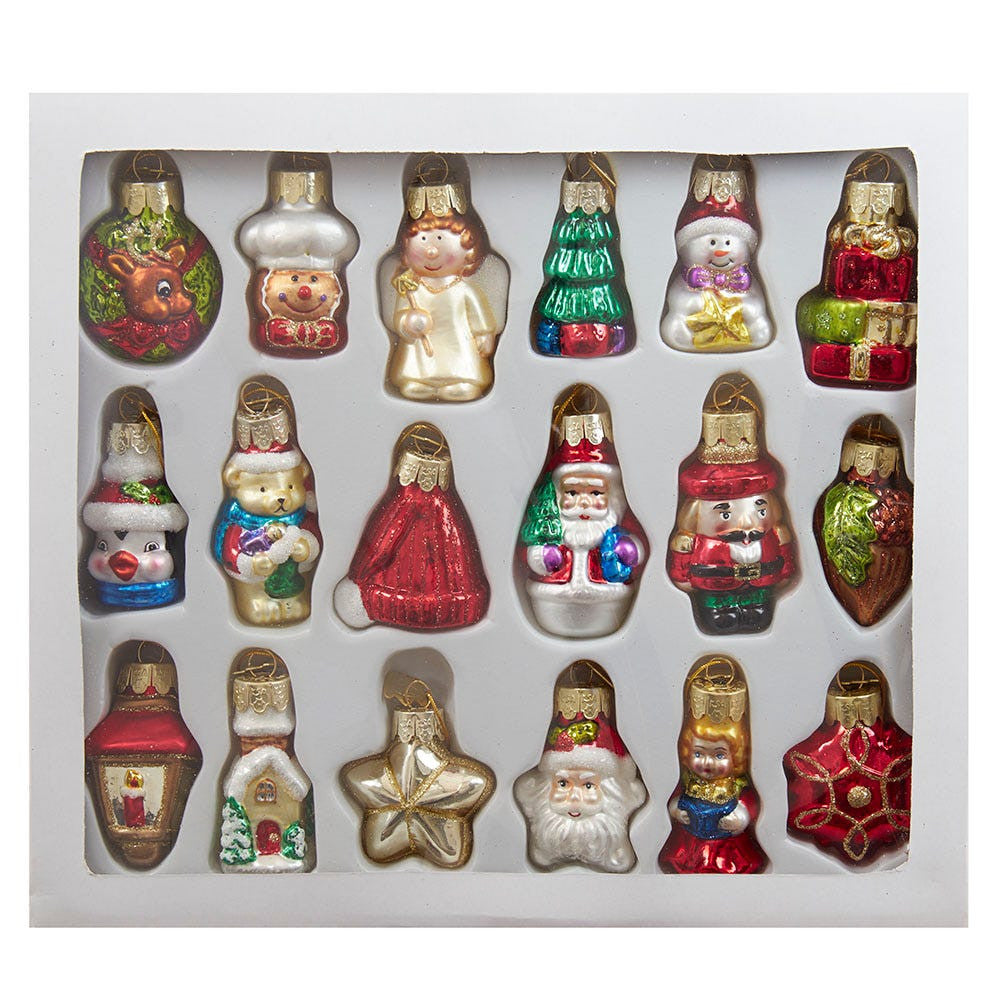 Miniature Christmas Themed Glass Ornaments