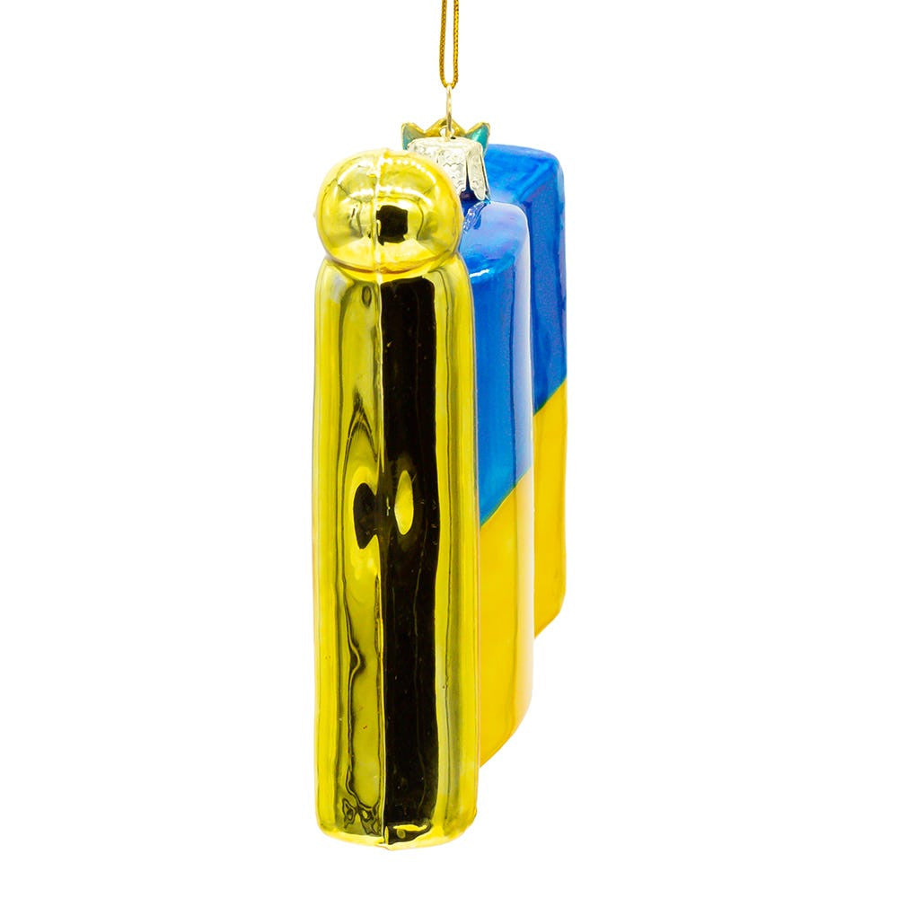 We Stand With Ukraine Flag Glass Ornament