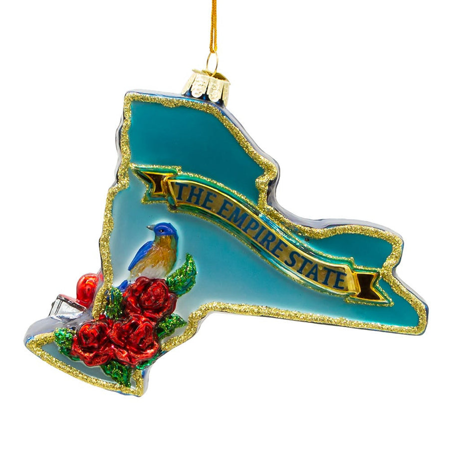 New York Cityscape Glass Map Ornament