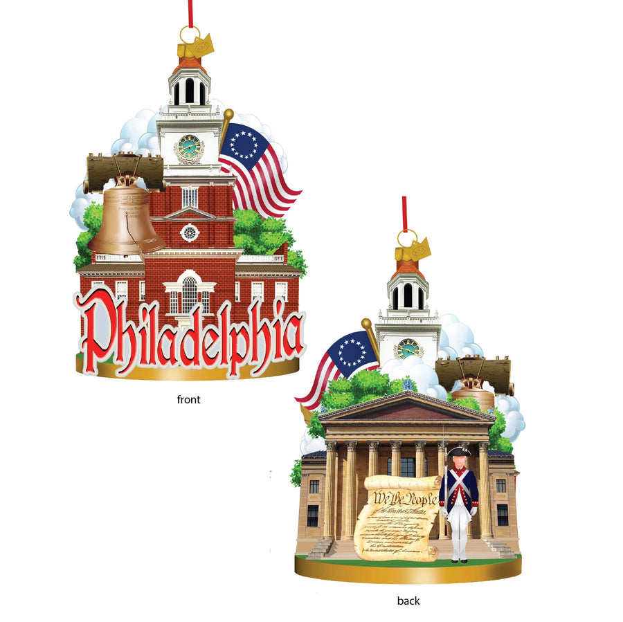 Philadelphia Cityscape Glass Ornament