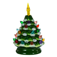 Battery Operated LED Ceramic Green Christmas Tree