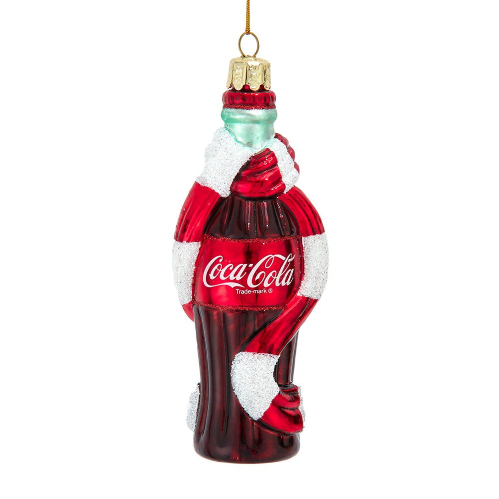 Coca-Cola® Glass Bottle With Scarf Ornament