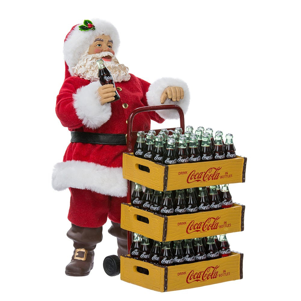 10.5" Fabriché™ Coca-Cola® Santa With Delivery Cart