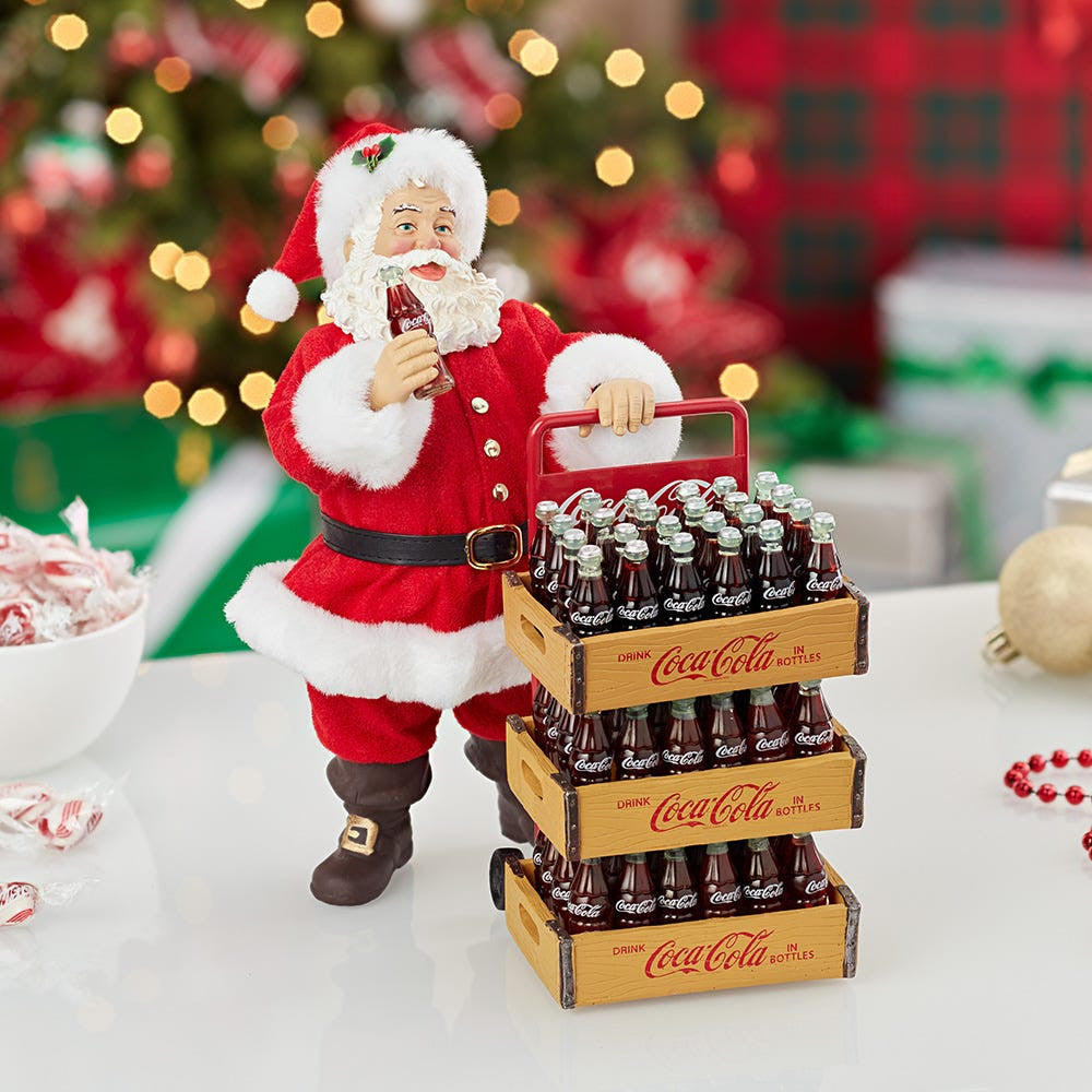 10.5" Fabriché™ Coca-Cola® Santa With Delivery Cart