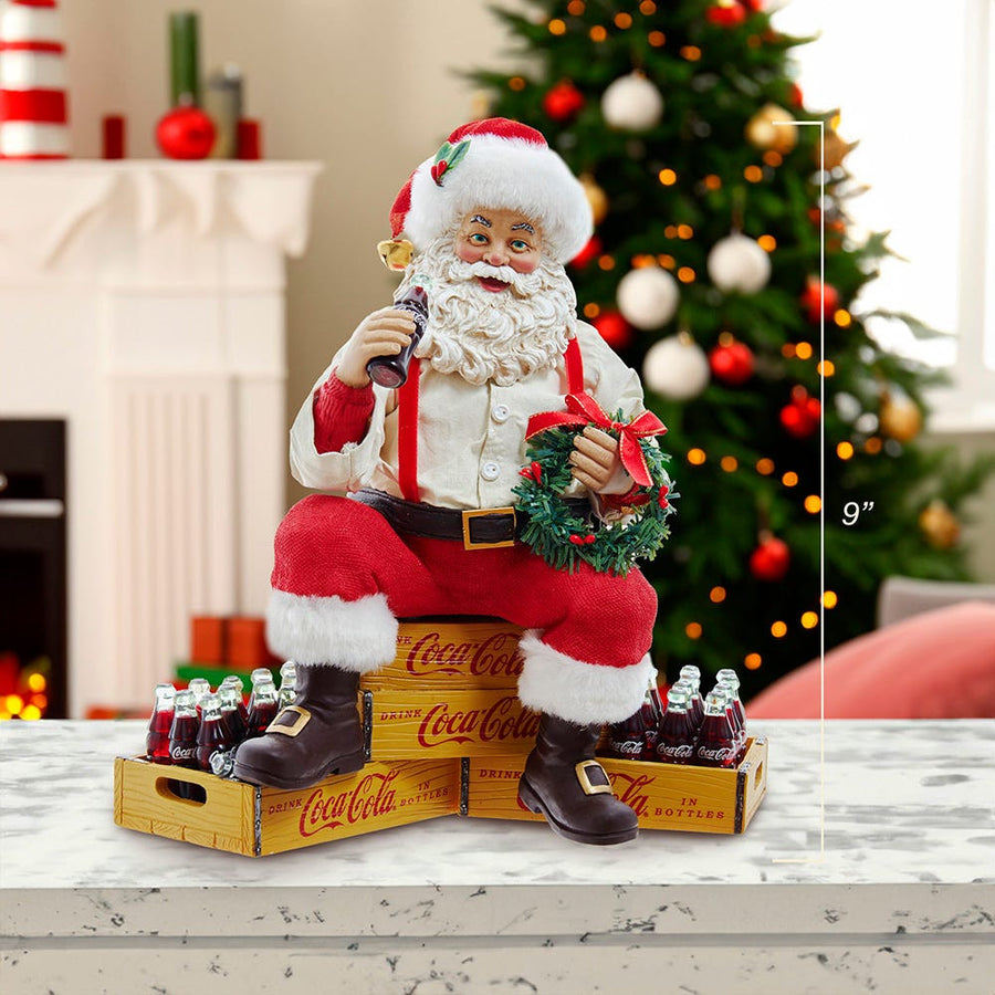 9" Fabriché™ Coca-Cola® Santa Sitting on Crates