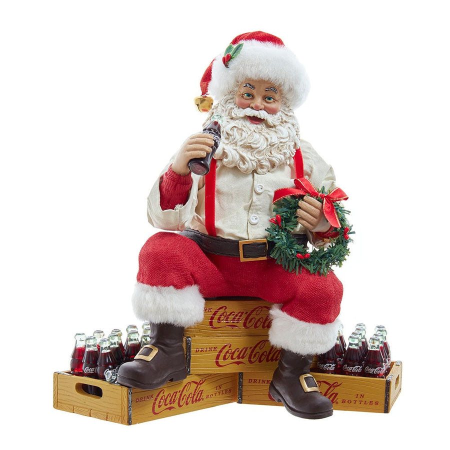 9" Fabriché™ Coca-Cola® Santa Sitting on Crates