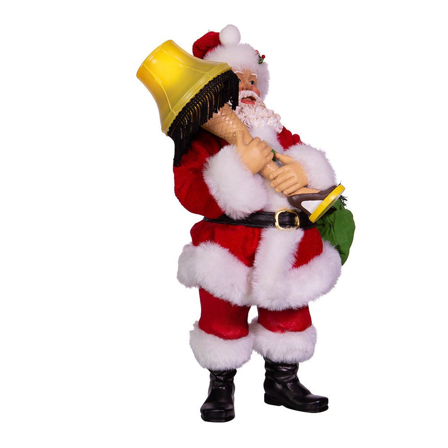 10" Fabriché™ Battery Operated A Christmas Story™ Santa With Lighted Leg Lamp