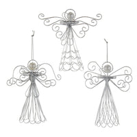 Silver Angel With Pearl Head Ornaments