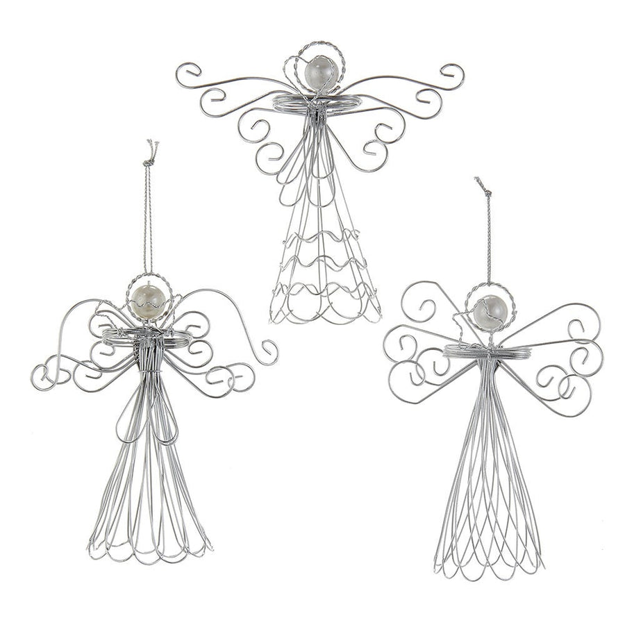 Silver Angel With Pearl Head Ornaments