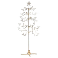 7' Un-Lit Revolving Gold Metal Ornament Display Tree