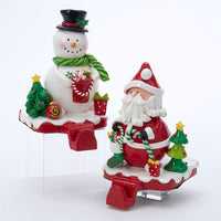 Claydough Santa and Snowman Stocking Hangers