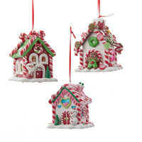 Battery Operated LED Gingerbread Candy House Ornaments