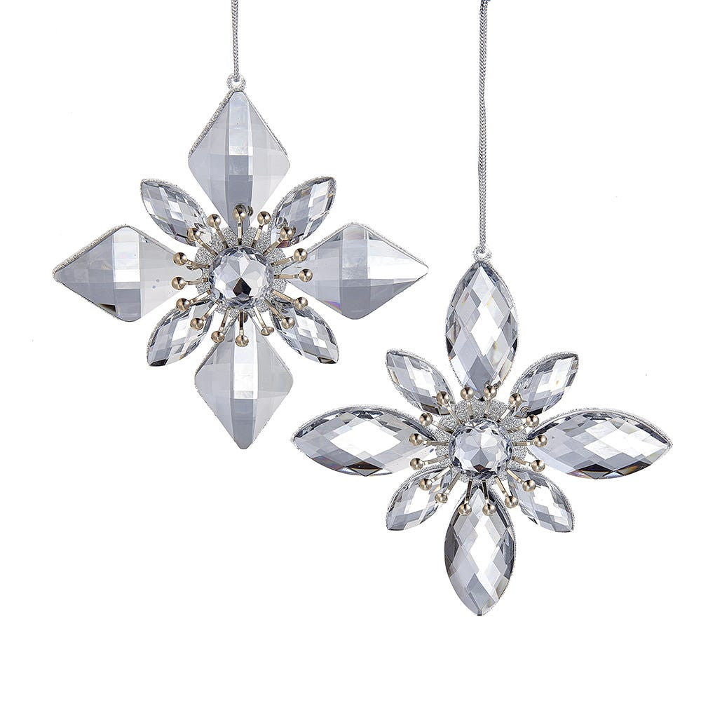 Silver Jewel Snowflake Ornaments