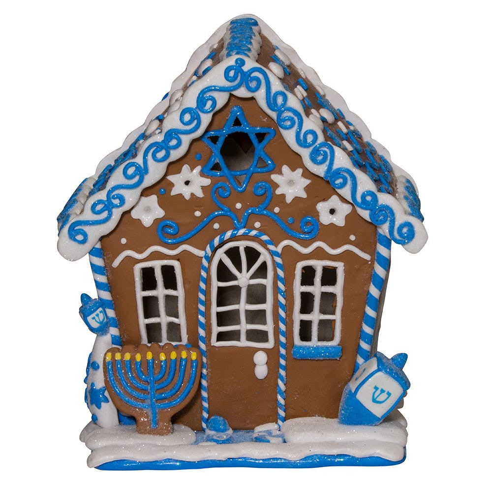 7“ Gingerbread LED Hanukkah House Table Piece