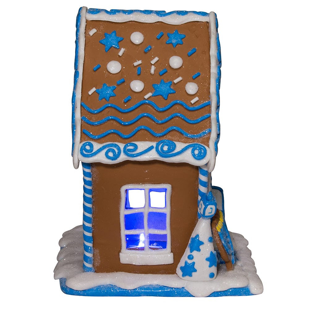 7“ Gingerbread LED Hanukkah House Table Piece