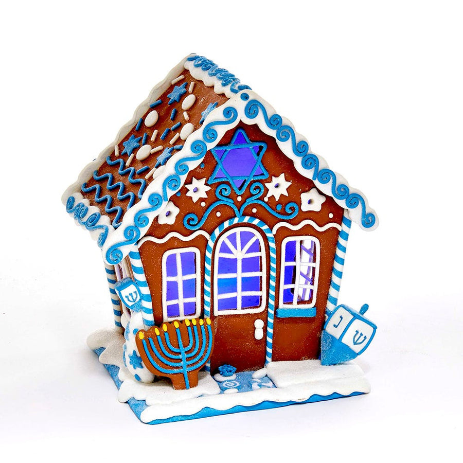 7“ Gingerbread LED Hanukkah House Table Piece