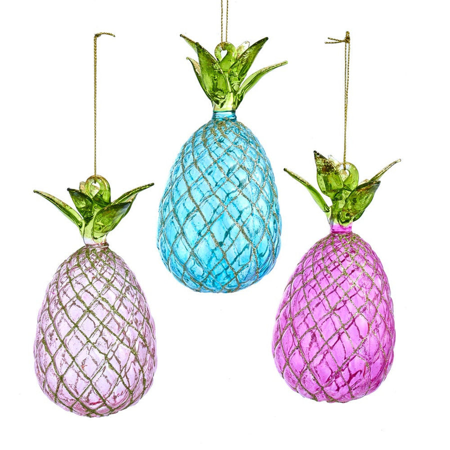 Glass Pineapple Ornaments