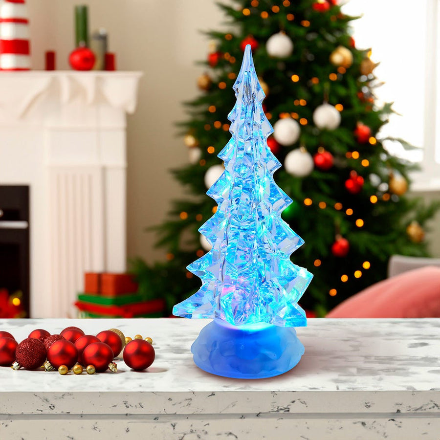 Battery Operated Plastic LED Lighted Christmas Tree Table Piece