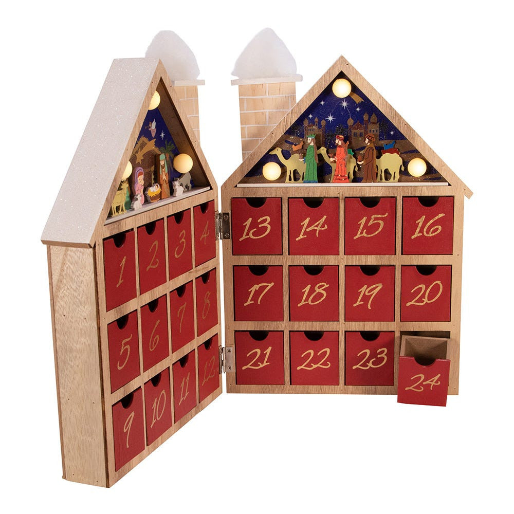 Wooden LED Nativity Advent Calendar