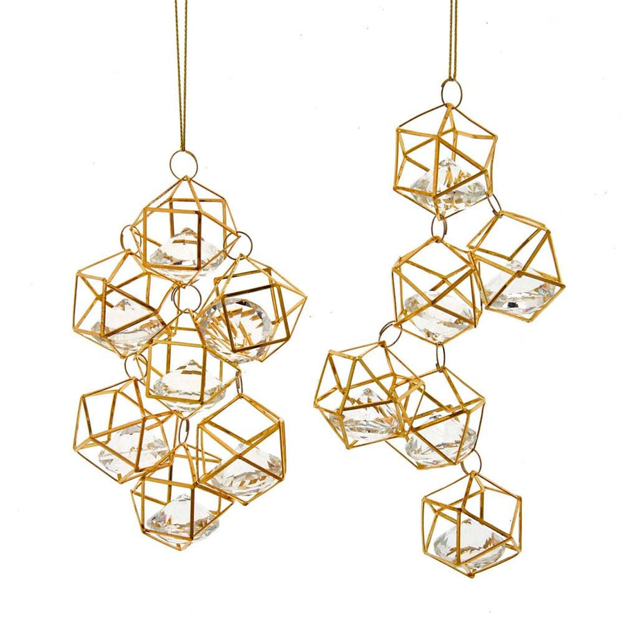 Gold Wire Drops With Gems Ornaments