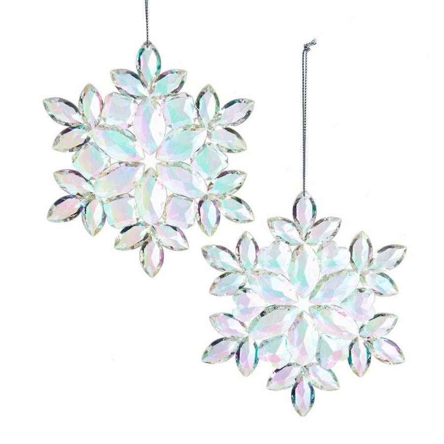 Clear Iridescent Snowflake Ornaments