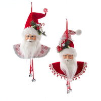Peppermint Santa Head Ornaments