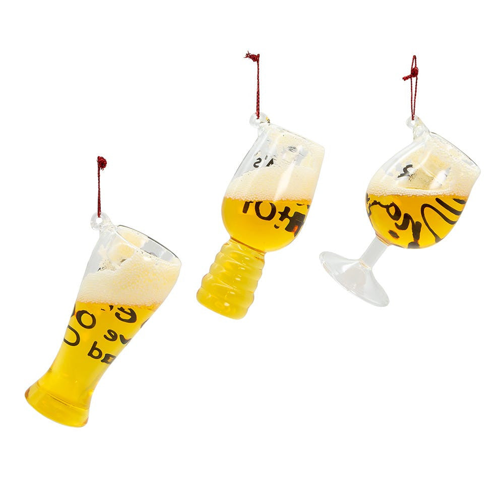 Glass Beer Glass With Sayings Ornaments