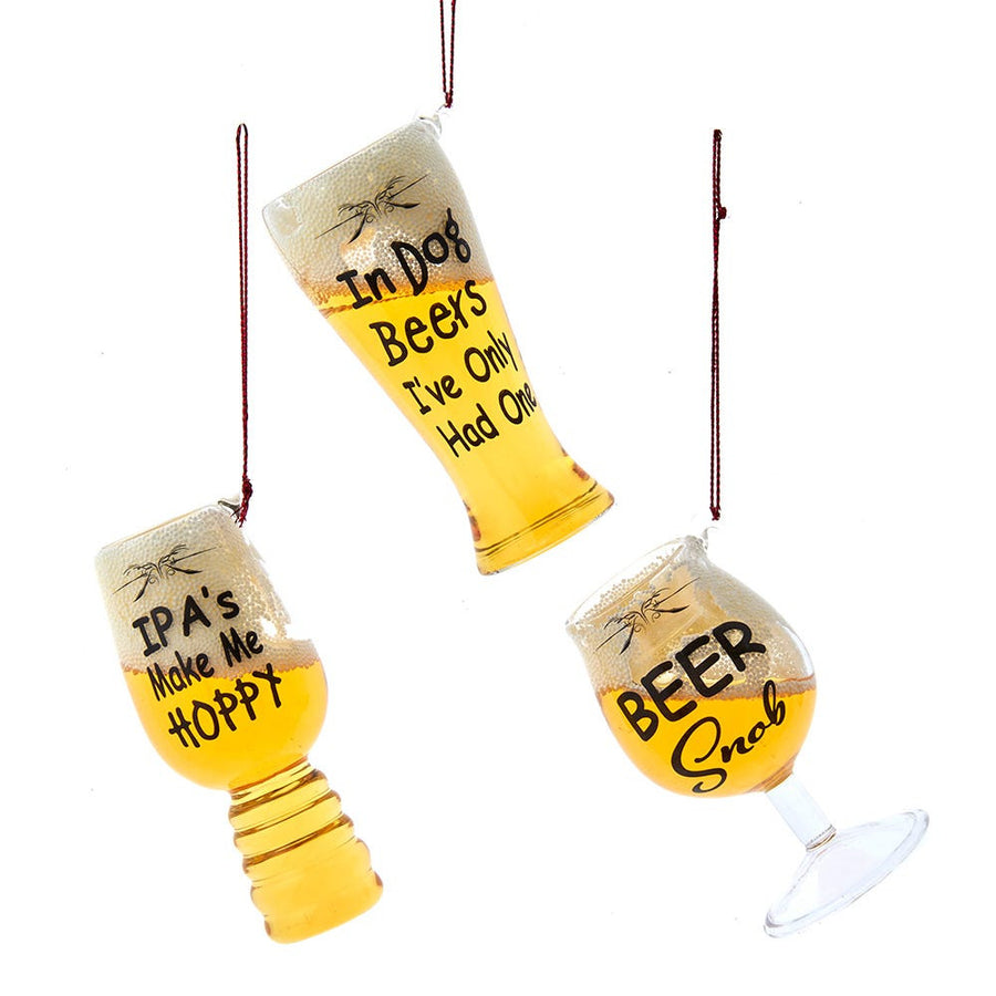 Glass Beer Glass With Sayings Ornaments