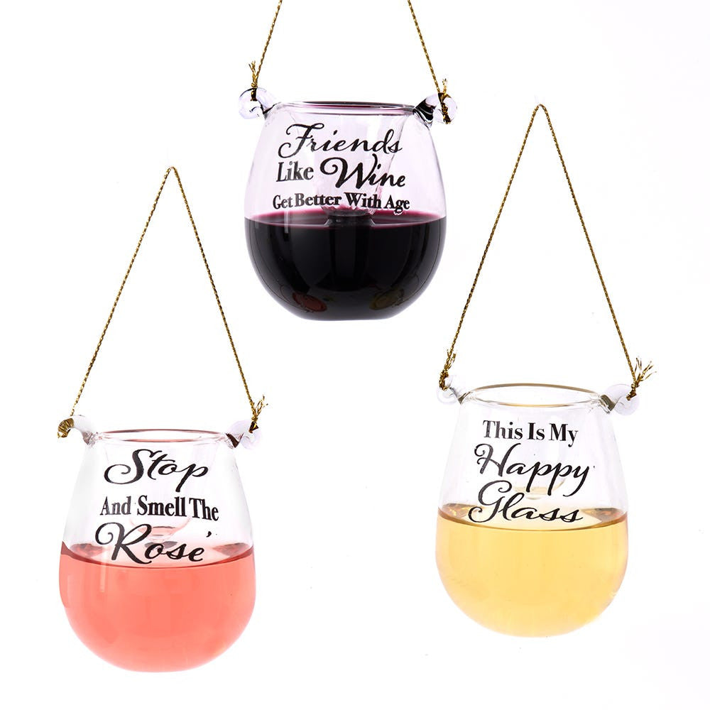 Glass Stemless Glass With Sayings Ornaments